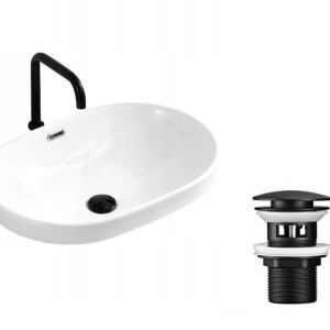 Dop universal pentru lavoar click-clack black mat - Img 3