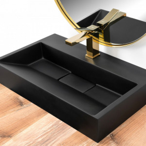 GOYA BLACK MAT 60CM LAVOAR DIN CONGLOMERAT - Img 4