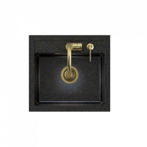 JOHNNY 110 Steingran Art Gold Black Pearl cu sifon manual, baterie Naomi și dozator - black pearl gold - Img 3
