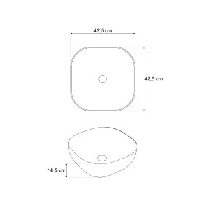 Lavoar auriu Atlanta, 42,5 x 42,5 x 14,5 cm - Img 2