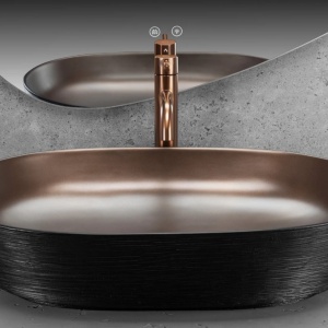 Lavoar ceramic pentru blat CLEO 61 Copper Bush / Black - REA - Img 5