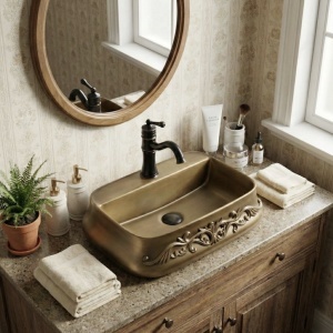 Lavoar pe blat Castel – design clasic decorativ și finisaj elegant | Deppo - Img 8