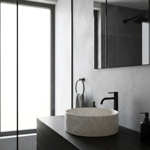 Lavoar pe blat Destiny – design natural sculptural și compozit premium | Deppo - Img 8