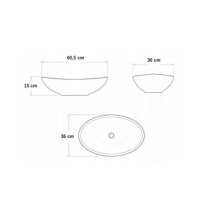 Lavoar pe blat negru/alb Zuzan 60,5x36x15 cm - Img 5