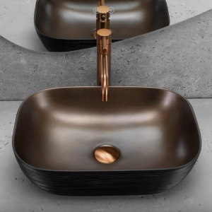 Lavoar pe blat Rea Belinda COPPER BRUSH / Black - Img 3