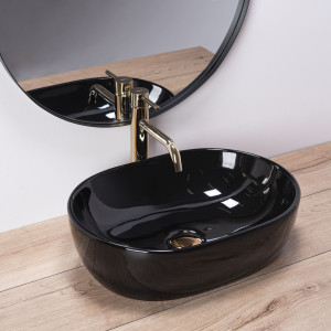 Lavoar pentru blat Rea Amelia Black Negru Lucios - Img 5