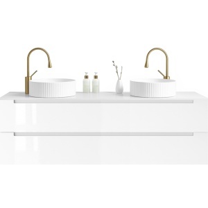 Mobilier lavoar suspendat alb cu blat alb LINDA 60,100,120 cm - Img 11