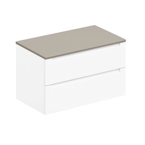 Mobilier lavoar suspendat alb cu blat din cașmir LINDA 60 cm  - Img 6