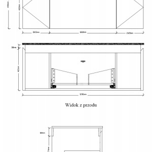 Mobilier lavoar suspendat cu blat alb VERRA nuc 120 Deppo - Img 6