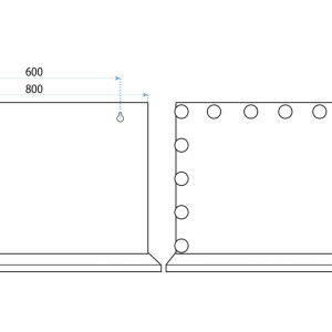 Oglindă LED HOLLYWOOD White 80x60 - Img 9