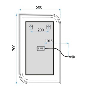 Oglindă LED ZONE 70X50 BLACK - Img 7