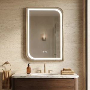 Oglindă LED ZONE 80X60 GOLD BRUSH - Img 3