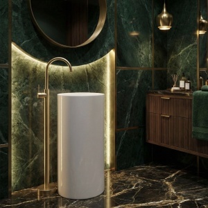 Robinet pentru lavoar Lungo Brush Gold - Img 4