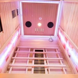 Saună cu infraroșu C1S pentru 1 persoană 90×90 cm cu piatră de sare, LED, Bluetooth – cabină sauna uscată | Deppo - Img 12