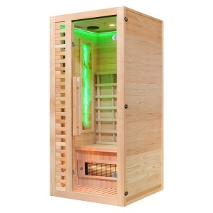 Saună cu infraroșu C1ST 90×90 cm cu piatră de sare, turmalină, LED și Bluetooth – saună uscată 1 persoană | Deppo - Img 7