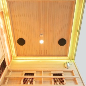Saună cu infraroșu pentru 2 persoane cu cromoterapie LED și Bluetooth – saună uscată low-temperature, cabină wellness premium | Deppo - Img 8