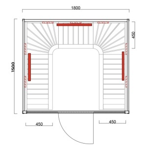 SAUNĂ DE INTERIOR INFRARED TROMSO4 – 180×150 cm – 4–5 PERSOANE – 230V - Img 7