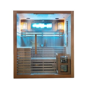 Sauna finlandeza cu temperatura inalta si soba Harvia 6kW pentru 4-5 persoane Kemi 180 x 160 cm - Img 4