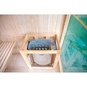 Sauna finlandeza cu temperatura inalta si soba Harvia 8kW pentru 5-6 persoane Bodo 180 x 180 cm - Img 16