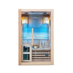 Saună finlandeză KEMI1 120×105 cm cu sobă HARVIA 3.5 kW – 1-2 persoane, saună tradițională, Hemlock, cromoterapie, Bluetooth | Deppo - Img 5
