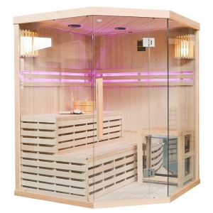 Sauna finlandeza la temperaturi ridicate cu soba 6kW pentru 4-5 persoane Oslo 150 x 150 cm
