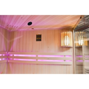 Sauna finlandeza la temperaturi ridicate cu soba 6kW pentru 4-5 persoane Oslo 150 x 150 cm - Img 5