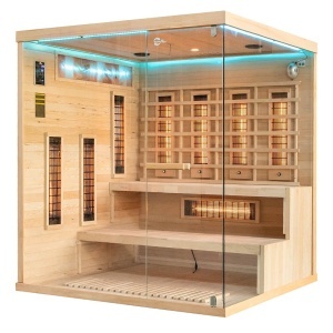 Sauna tip uscat cu infrarosu si cu pietre din sare de Hymalaya 4 persoane EP4RS XL stanga 180 x 160 cm - Img 6