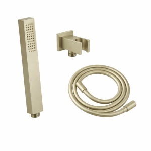 Set cadă și duș, încastrate, QUADRO BRUSHED GOLD, duș tip ploaie Slim 30 - Img 4