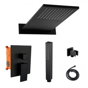 Set de duș negru mat EBOX FLUSH - Img 1