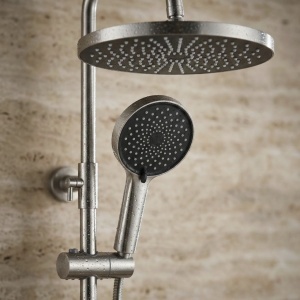 Set duș Lungo Stripe Brush Nickel – set complet de duș cu finisaj nichel periat și design modern | disponibil pe Deppo - Img 3