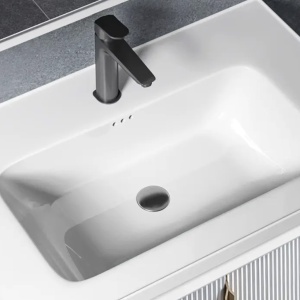 Set mobilier de baie cu lavoar Astor 60cm White - Img 3