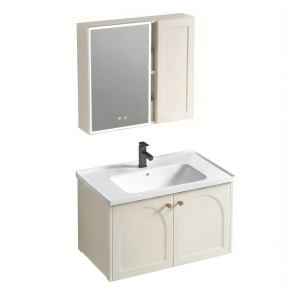 Set mobilier de baie cu lavoar Denver 60cm Creme - Img 2