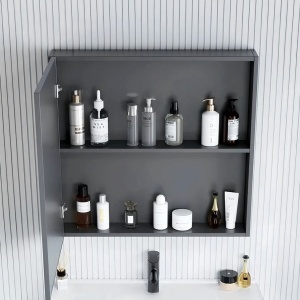 Set mobilier de baie cu lavoar Denver 80cm Grey - Img 3