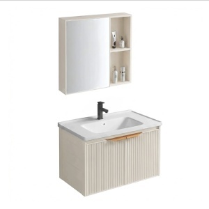 Set mobilier de baie cu lavoar Mario 60cm Beige - Img 2