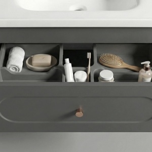 Set mobilier de baie cu lavoar River 60cm Grey - Img 5