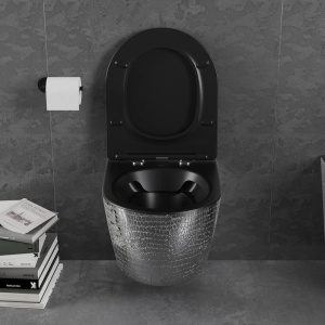 Set vas WC + Bideu FLSK Black/Silver scaly - Img 3