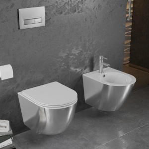 Set vas WC + Bideu FLSK White/Silver - Img 1