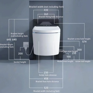 Vas wc smart, functie de bideu, capac incalzit, dezinfectare UV, cadru inclus, afisaj Led, Functii avansate, 59x38, Alb, Ralph - Img 15