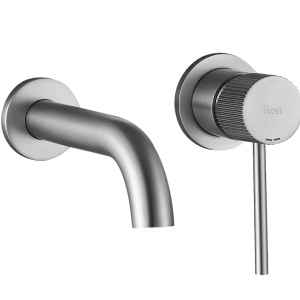 Baterie baie Lungo Stripe Brush Nickel – baterie pentru lavoar cu finisaj nichel periat | disponibilă pe Deppo