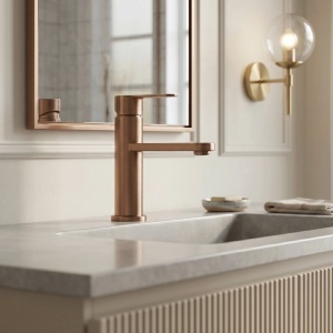 Baterie pentru baie Rea Arcos Brush Copper - Img 4