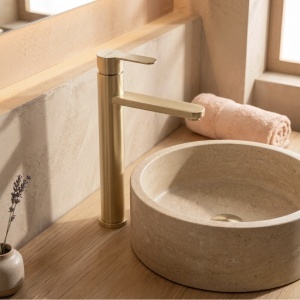 Baterie pentru baie Rea Arcos Brush Gold - Img 3