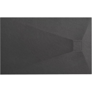 Cadita de dus dreptunghiulara imitatie piatra Magnum Black 100 x 80 cm neagra - Img 2