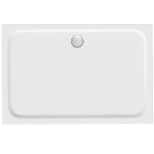 Cadita de dus dreptunghiulara slim din acril Belmond White 120 x 90 cm alba