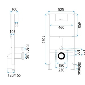 Cadru WC încastrat K011A-Q Rea cu buton J Titan - Img 3