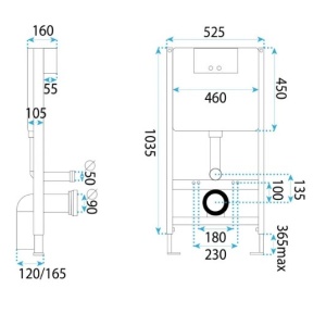 Cadru WC încastrat K011A-Q Rea cu buton T Black - Img 10