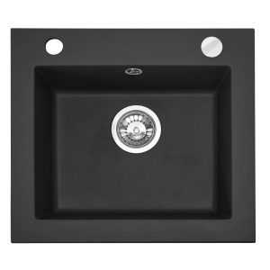 Chiuveta Bucatarie REA GRANIT WEST BLACK, Dimensiuni 44 x 48.5 x 17 cm, 1 Cuva, Incastrabila, Negru
