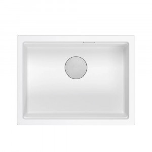 Chiuveta compozit incastrata Quadron Logan 100 alb - inox 59.5x45.1 cm - Img 2
