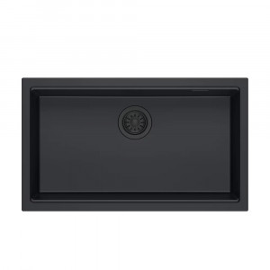 Chiuveta compozit incastrata Quadron Logan 110 negru 76x44 cm - Img 2