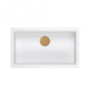 Chiuveta compozit sub blat Quadron Logan 110 alb - cupru 76x44 cm