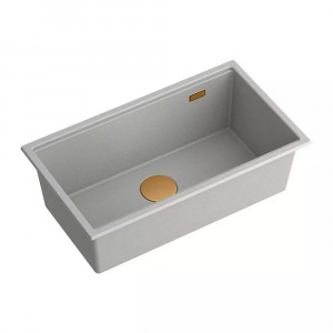 Chiuveta compozit sub blat Quadron Unique Clark gri - cupru 76x44 cm